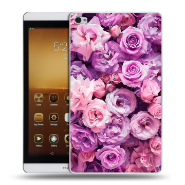 Силиконовый чехол на Huawei MediaPad M2 с принтом лавандовые розы