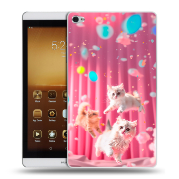Силиконовый чехол на Huawei MediaPad M2 с принтом милые котики