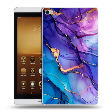 Силиконовый чехол на Huawei MediaPad M2 с принтом синий мрамор Силиконовый чехол на Huawei MediaPad M2 с принтом синий мрамор