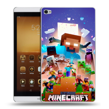 Силиконовый чехол на Huawei MediaPad M2 с принтом Майнкрафт Minecraft