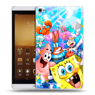 Силиконовый чехол на Huawei MediaPad M2 с принтом спанчбоб спанч боб
