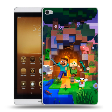 Силиконовый чехол на Huawei MediaPad M2 с принтом Майнкрафт Minecraft