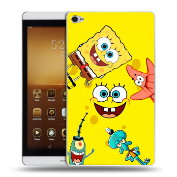 Силиконовый чехол на Huawei MediaPad M2 с принтом Спанч боб Спанчбоб