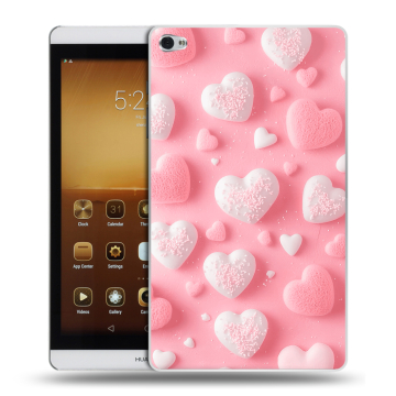 Силиконовый чехол на Huawei MediaPad M2 с принтом Сердечки