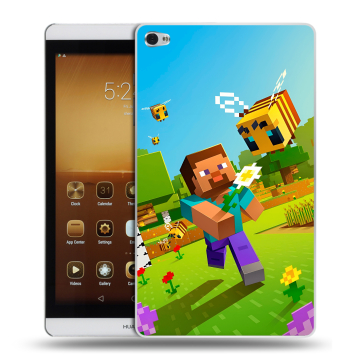 Силиконовый чехол на Huawei MediaPad M2 с принтом Майнкрафт Minecraft