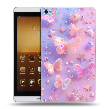 Силиконовый чехол на Huawei MediaPad M2 с принтом Бабочки