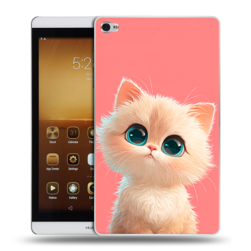 Силиконовый чехол на Huawei MediaPad M2 с принтом Розовый котенок