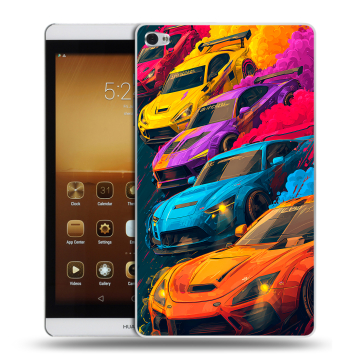 Силиконовый чехол на Huawei MediaPad M2 с принтом Тачки