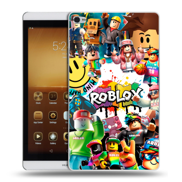 Силиконовый чехол на Huawei MediaPad M2 с принтом Roblox Роблокс