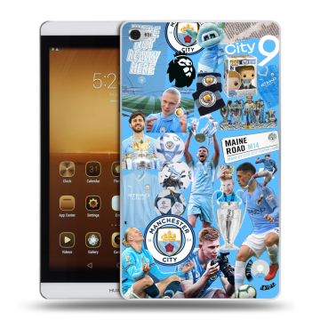 Силиконовый чехол на Huawei MediaPad M2 с принтом Man City Манчестер Сити