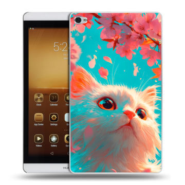 Силиконовый чехол на Huawei MediaPad M2 с принтом Красивый кот