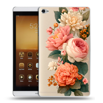 Силиконовый чехол на Huawei MediaPad M2 с принтом цветы