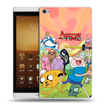 Силиконовый чехол на Huawei MediaPad M2 с принтом Adventure time Время приключений