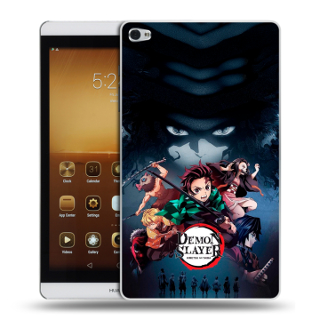Силиконовый чехол на Huawei MediaPad M2 с принтом Demon Slayer Клинок рассекающий демонов