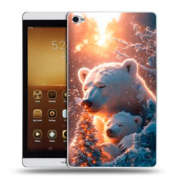 Силиконовый чехол на Huawei MediaPad M2 с принтом Новый год