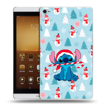 Силиконовый чехол на Huawei MediaPad M2 с принтом Стич Новый год