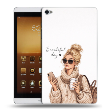 Силиконовый чехол на Huawei MediaPad M2 с принтом женский