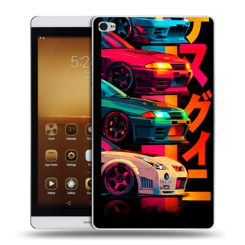 Силиконовый чехол на Huawei MediaPad M2 с принтом Гоночные машины Силиконовый чехол на Huawei MediaPad M2 с принтом Гоночные машины