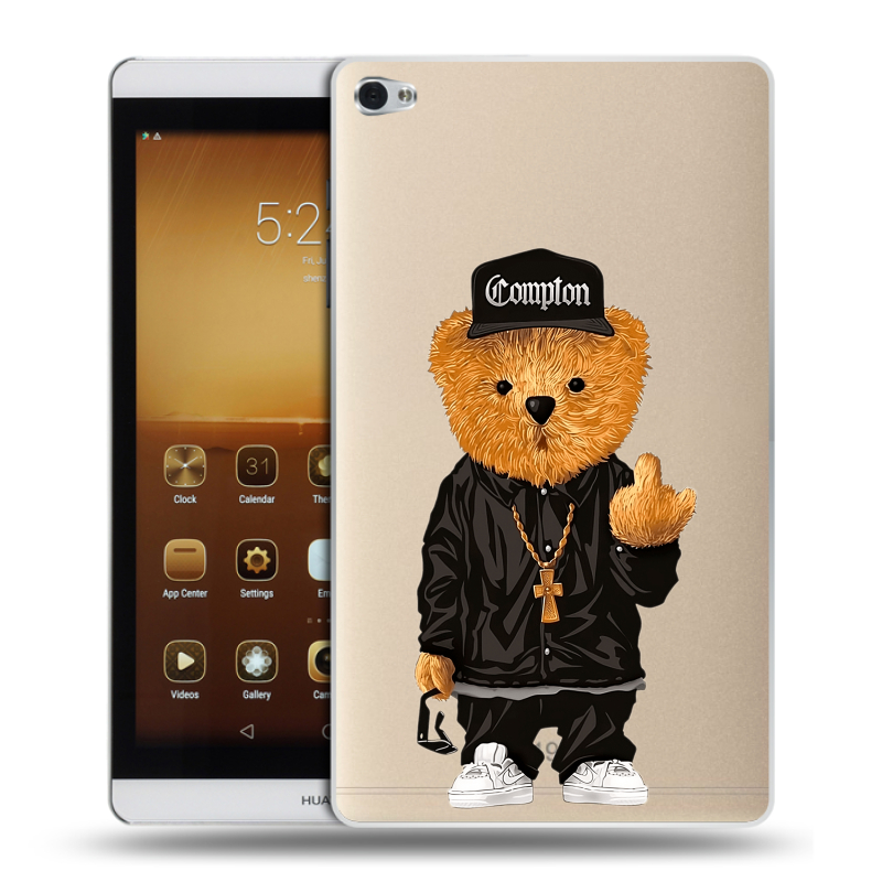 Силиконовый чехол на Huawei MediaPad M2 с принтом Мишка Силиконовый чехол на Huawei MediaPad M2 с принтом Мишка