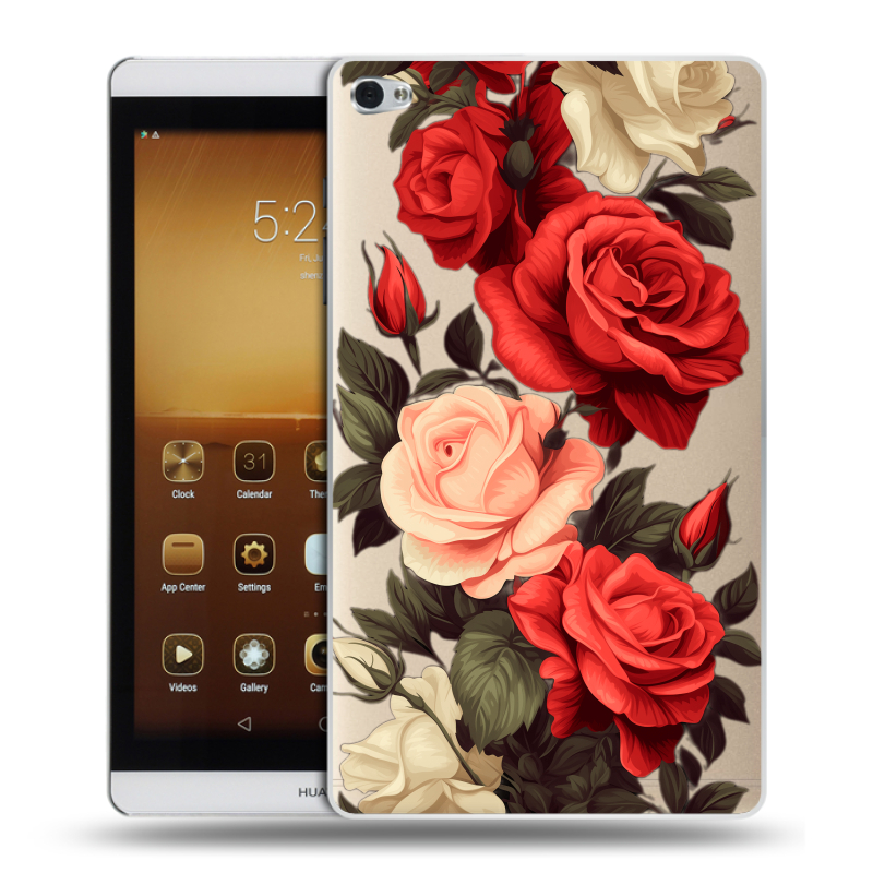 Силиконовый чехол на Huawei MediaPad M2 с принтом Розы Силиконовый чехол на Huawei MediaPad M2 с принтом Розы