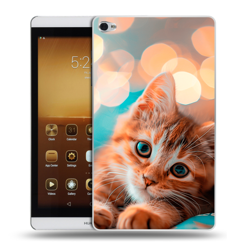 Силиконовый чехол на Huawei MediaPad M2 с принтом котик Силиконовый чехол на Huawei MediaPad M2 с принтом котик