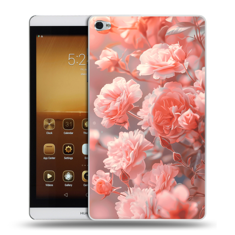 Силиконовый чехол на Huawei MediaPad M2 с принтом Розы цветы Силиконовый чехол на Huawei MediaPad M2 с принтом Розы цветы