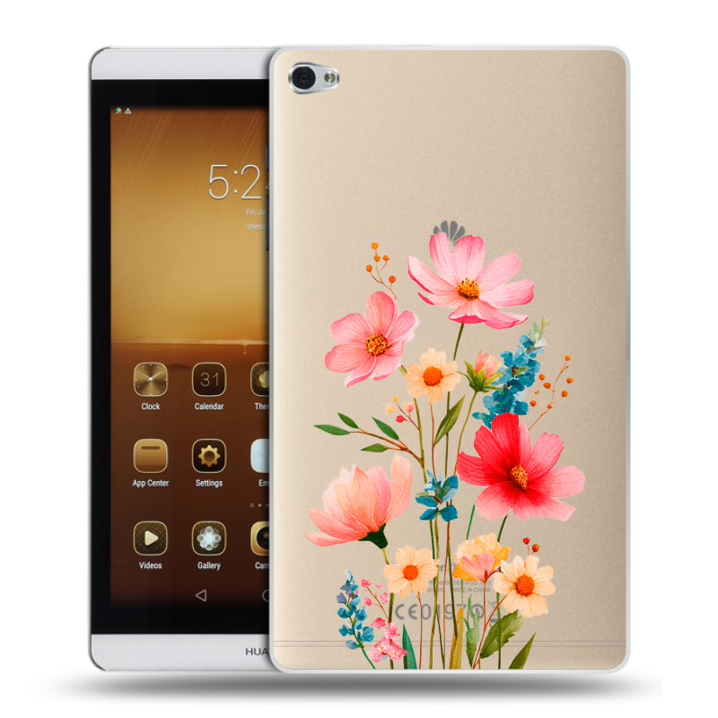 Силиконовый чехол на Huawei MediaPad M2 с принтом Цветы Силиконовый чехол на Huawei MediaPad M2 с принтом Цветы
