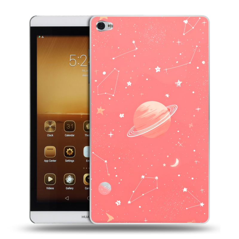 Силиконовый чехол на Huawei MediaPad M2 с принтом Розовый космос Силиконовый чехол на Huawei MediaPad M2 с принтом Розовый космос