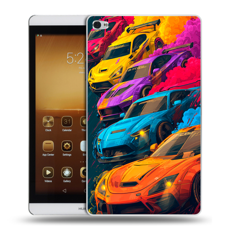 Силиконовый чехол на Huawei MediaPad M2 с принтом Тачки Силиконовый чехол на Huawei MediaPad M2 с принтом Тачки