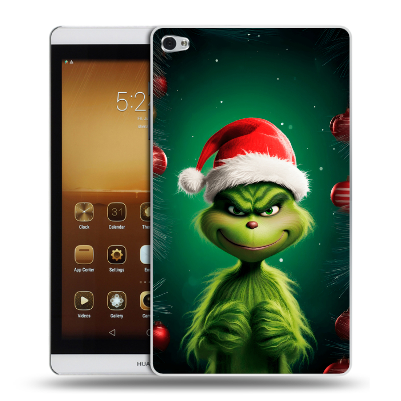 Силиконовый чехол на Huawei MediaPad M2 с принтом Гринч Новый год Рождество Силиконовый чехол на Huawei MediaPad M2 с принтом Гринч Новый год Рождество