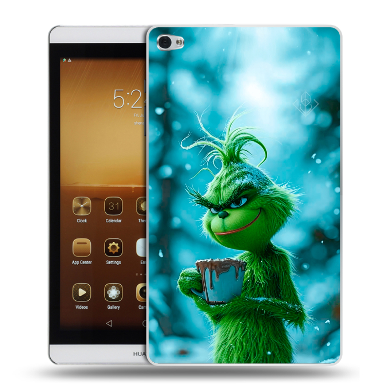 Силиконовый чехол на Huawei MediaPad M2 с принтом Новый год гринч Силиконовый чехол на Huawei MediaPad M2 с принтом Новый год гринч