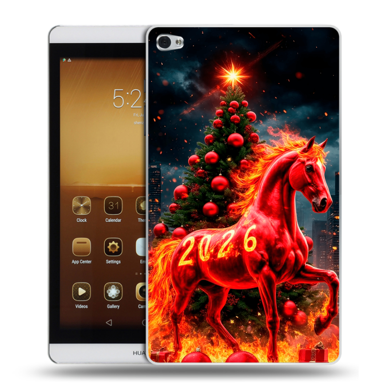 Силиконовый чехол на Huawei MediaPad M2 с принтом Новый год Силиконовый чехол на Huawei MediaPad M2 с принтом Новый год