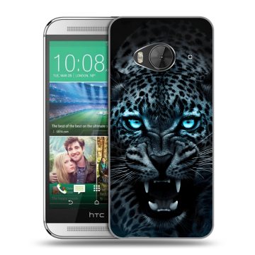 Силиконовый чехол на HTC One ME с принтом Темный леопард