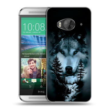 Силиконовый чехол на HTC One ME с принтом Лесной волк