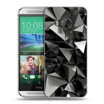 Силиконовый чехол на HTC One ME с принтом Черные кристаллы