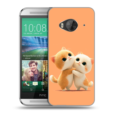 Силиконовый чехол на HTC One ME с принтом Милые котики