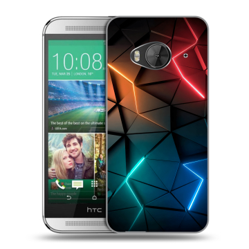 Силиконовый чехол на HTC One ME с принтом Абстракция неон
