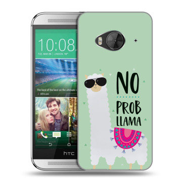 Силиконовый чехол на HTC One ME с принтом Лама