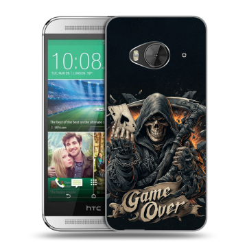 Силиконовый чехол на HTC One ME с принтом Скелет карты