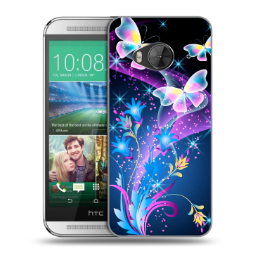 Силиконовый чехол на HTC One ME с принтом Бабочки