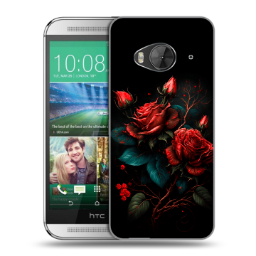 Силиконовый чехол на HTC One ME с принтом Розы красные