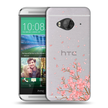 Силиконовый чехол на HTC One ME с принтом Ветка сакуры