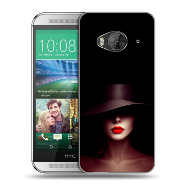 Силиконовый чехол на HTC One ME с принтом Девушка в шляпе