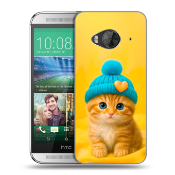 Силиконовый чехол на HTC One ME с принтом Котенок в шапке Силиконовый чехол на HTC One ME с принтом Котенок в шапке