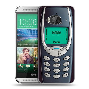 Силиконовый чехол на HTC One ME с принтом Старый телефон Силиконовый чехол на HTC One ME с принтом Старый телефон