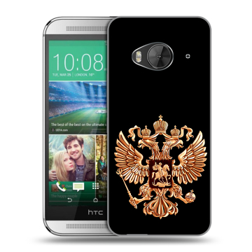 Силиконовый чехол на HTC One ME с принтом Герб России золотой Силиконовый чехол на HTC One ME с принтом Герб России золотой