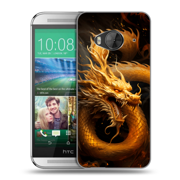 Силиконовый чехол на HTC One ME с принтом Золотой дракон Силиконовый чехол на HTC One ME с принтом Золотой дракон