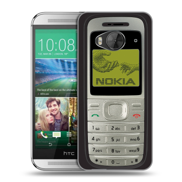 Силиконовый чехол на HTC One ME с принтом Ретро Нокия Силиконовый чехол на HTC One ME с принтом Ретро Нокия