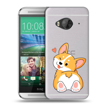 Силиконовый чехол на HTC One ME с принтом Корги