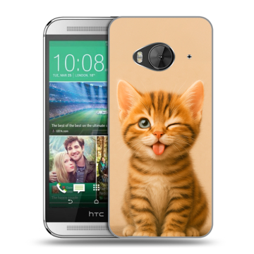 Силиконовый чехол на HTC One ME с принтом котенок